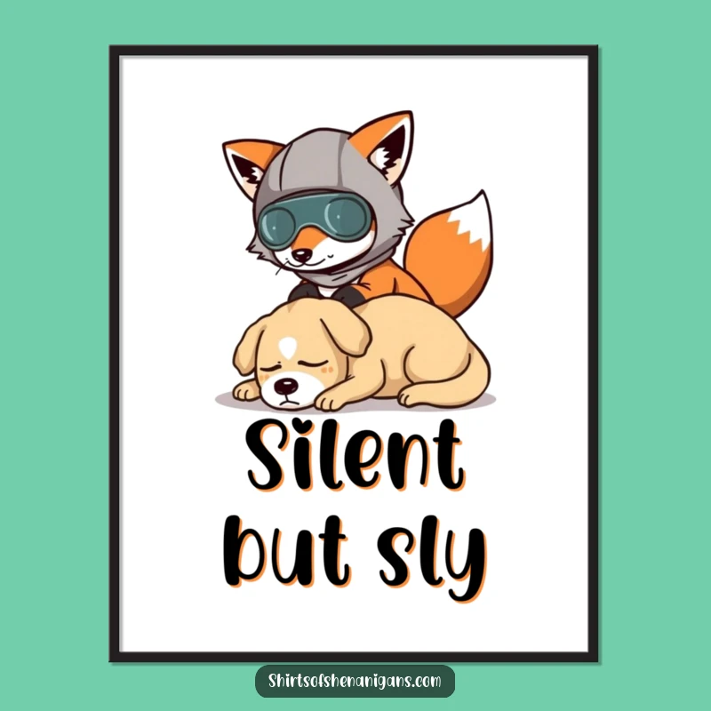 Funny Fox Disguise Digital Art: Hilarious Wall Decor for a Laugh