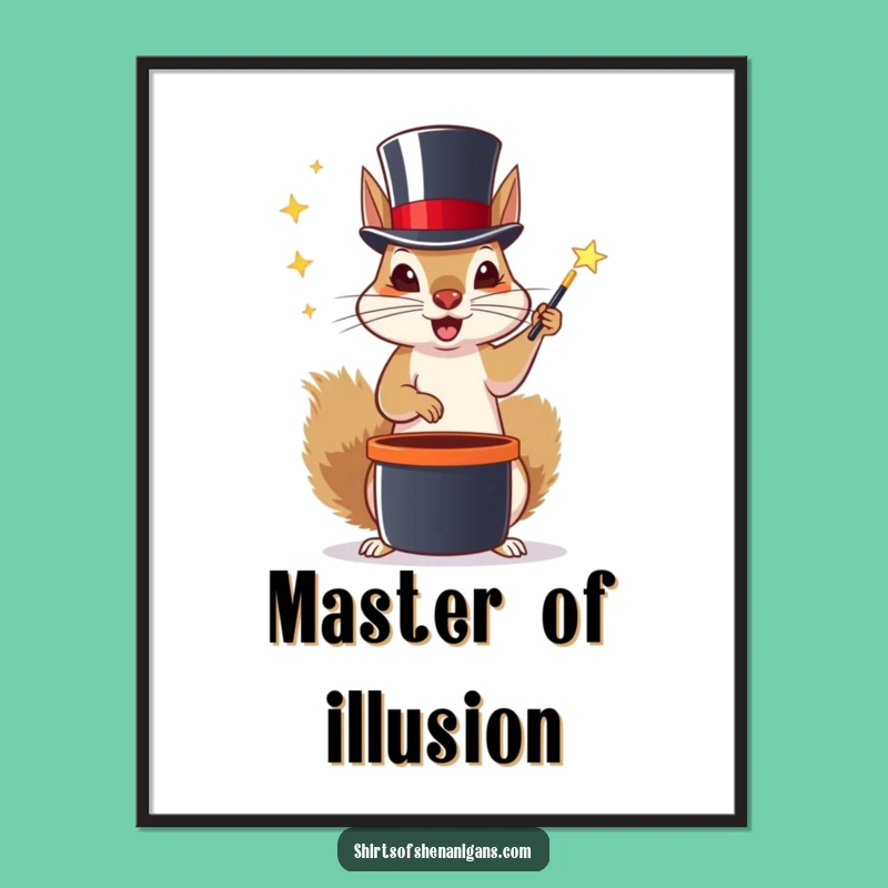 Funny Magic Squirrel Digital Art Print: Conjure Wonder Instantly!