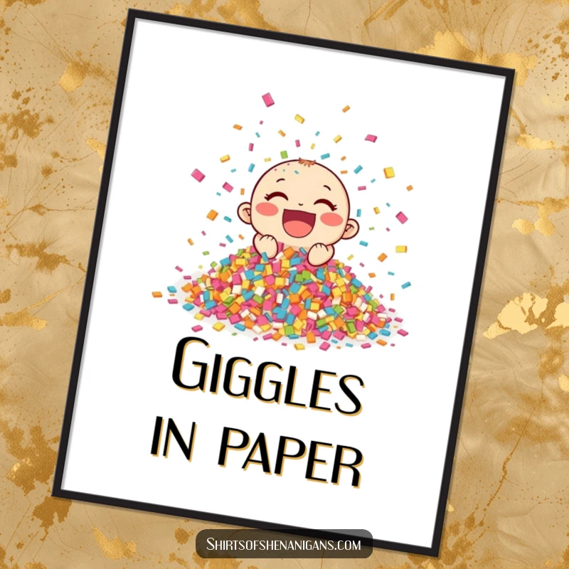 Funny Giggling Confetti Digital Art Print of a vibrant pile of confetti celebrating, ready to print and display, a cheerful funny gift.