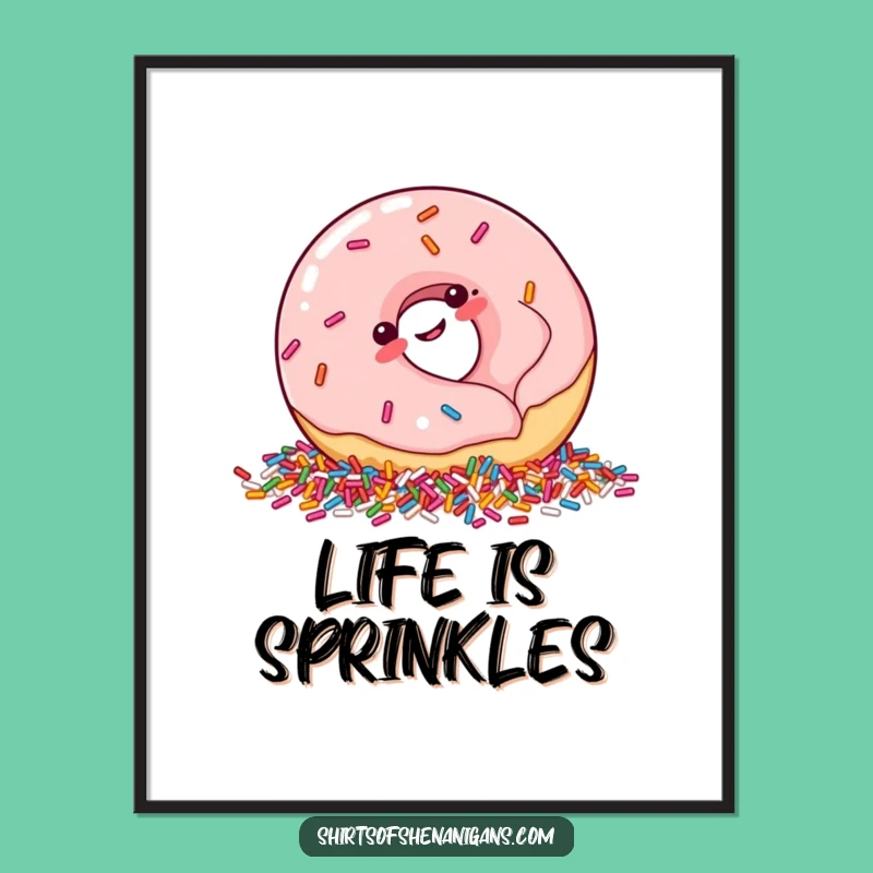 Funny Giggling Donut Digital Art: Sweet Treat Download, Perfect Funny Gift