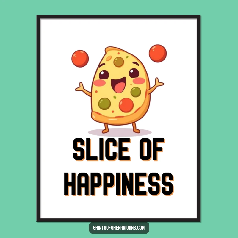 Funny Pizza Juggler Digital Art: Cheerful Food Download, Perfect Funny Gift