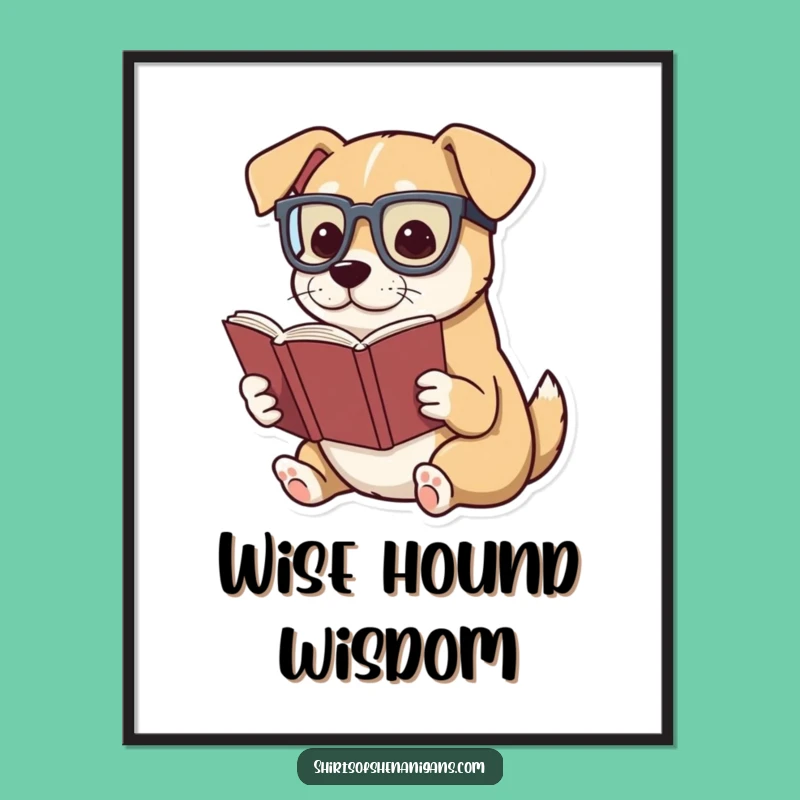Funny Literary Dog Digital Art: Dramatic Reader Instant Funny Gift
