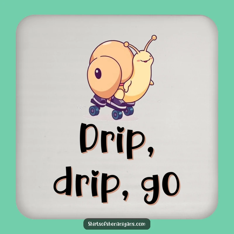 Funny Snail Roller Skates Coaster - Hilarious Protection for Your Surfaces