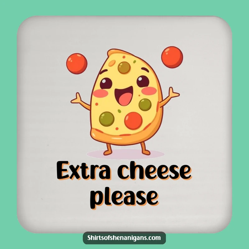 Funny Pizza Juggler Coaster: Foodie Table Protection, Perfect Funny Gift