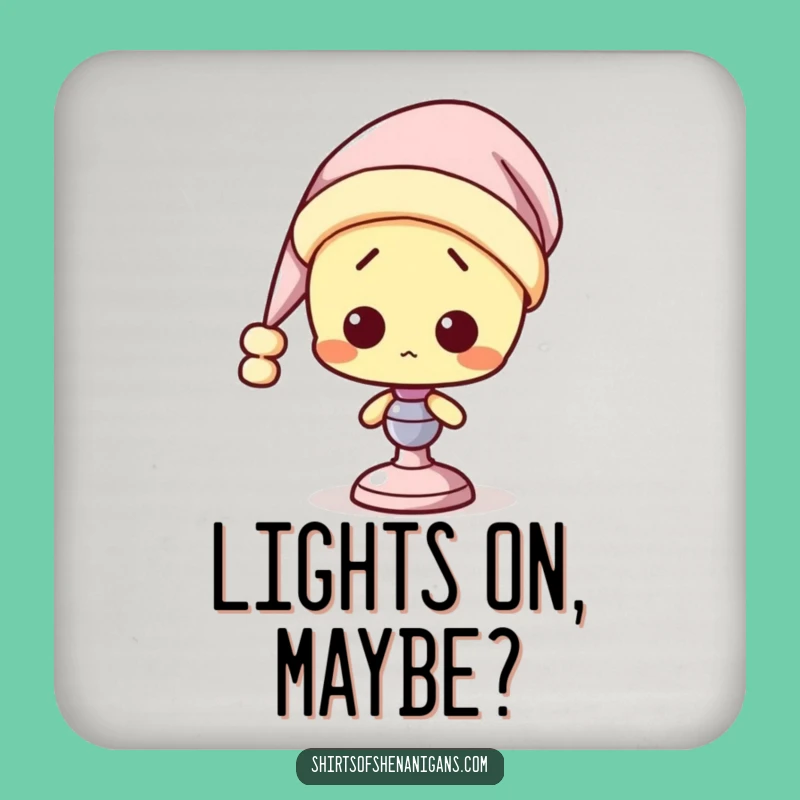 Funny Confused Lamp Coaster: Sleepy Light Holder, Protects Surfaces with Humor