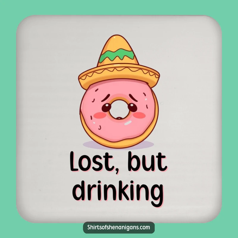 Funny Doughnut Sombrero Drink Coaster: Protect Surfaces with This Quirky Decor