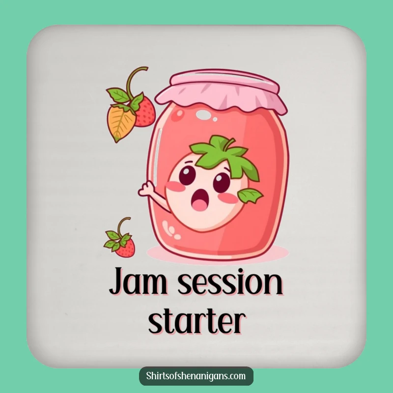 Funny Escaping Strawberry Coaster: Fruity Table Protection, Perfect Funny Gift