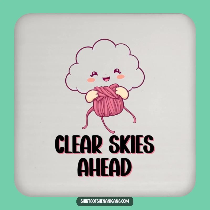 Funny Knitting Cloud Coaster: Crafty Table Protection, Perfect Funny Gift