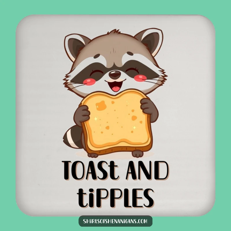 Funny Raccoon Toast Coaster: Burnt Slice Protection, Preserve Surfaces with Humor!