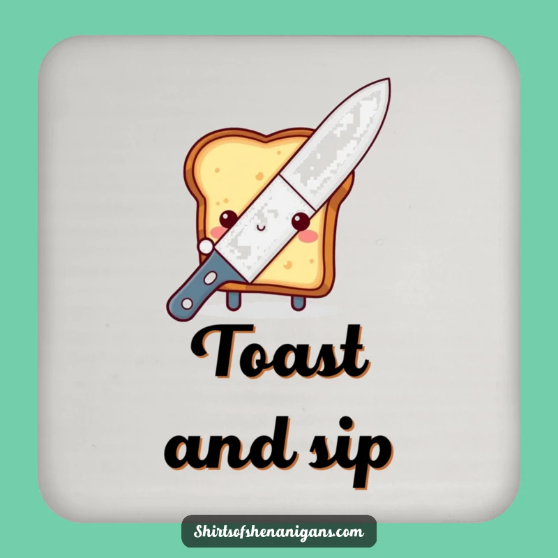Funny Shy Toast Coaster - Cute Protection for Breakfast Moments