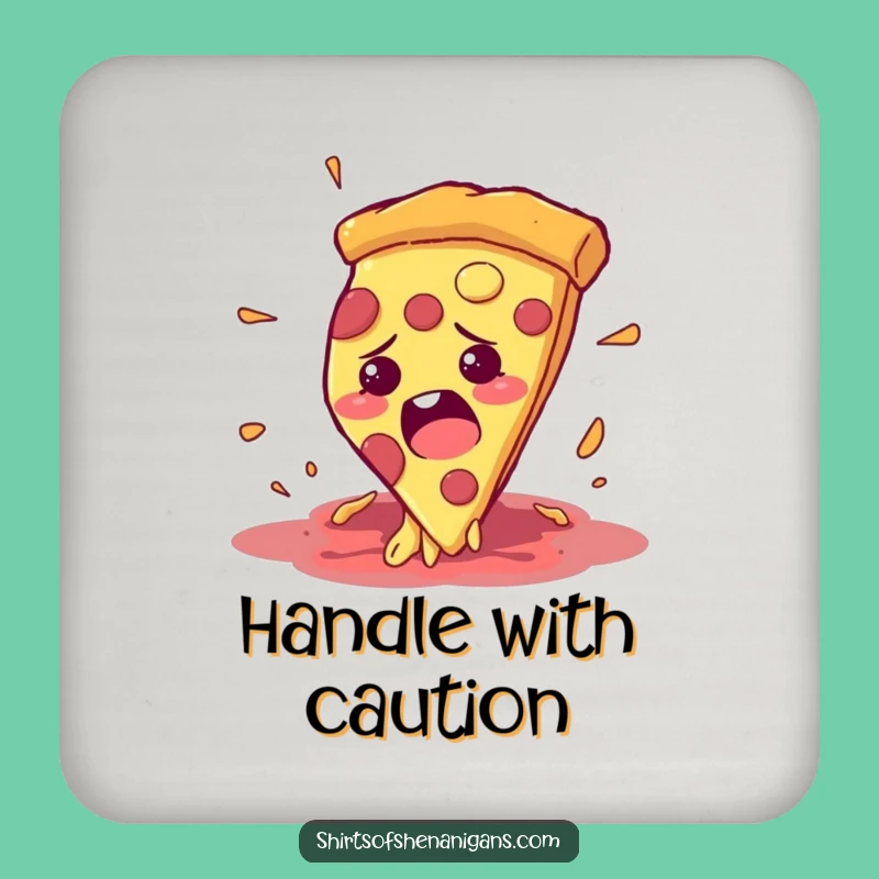 Funny Pizza Escape Coaster: Protect Surfaces from Hunger, a Cool Funny Gift!