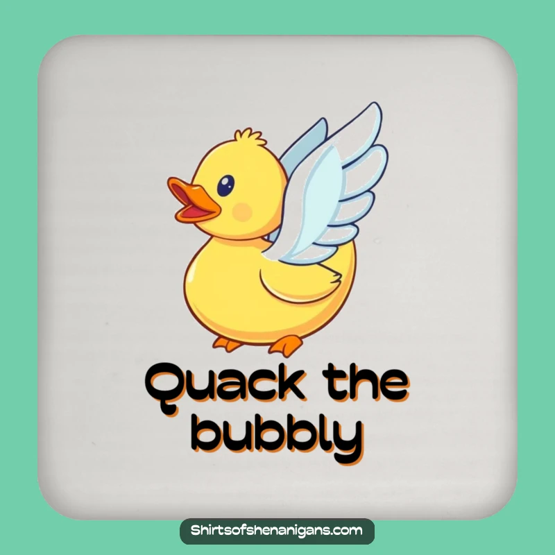 Funny Rubber Duck Flying Attempt Coaster - Whimsical Drink Protection