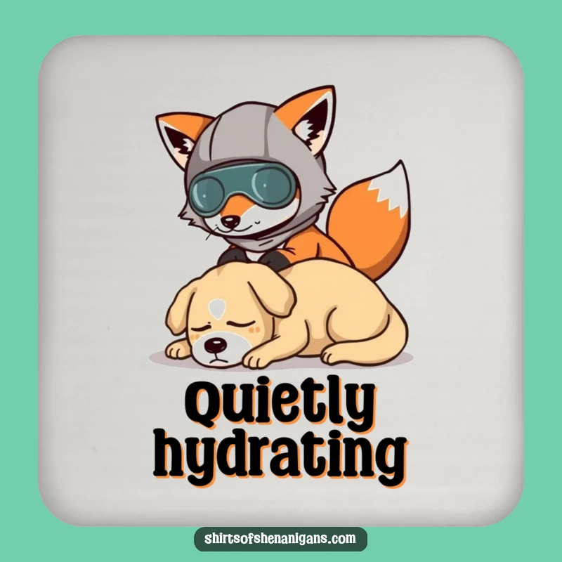 Funny Fox Disguise Coaster Set: Protect Surfaces with Hilarious Art