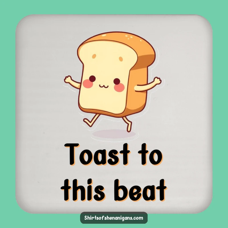 Funny Dancing Bread Coaster Set: Whimsical Baked Goods Protection, Hilarious Gift