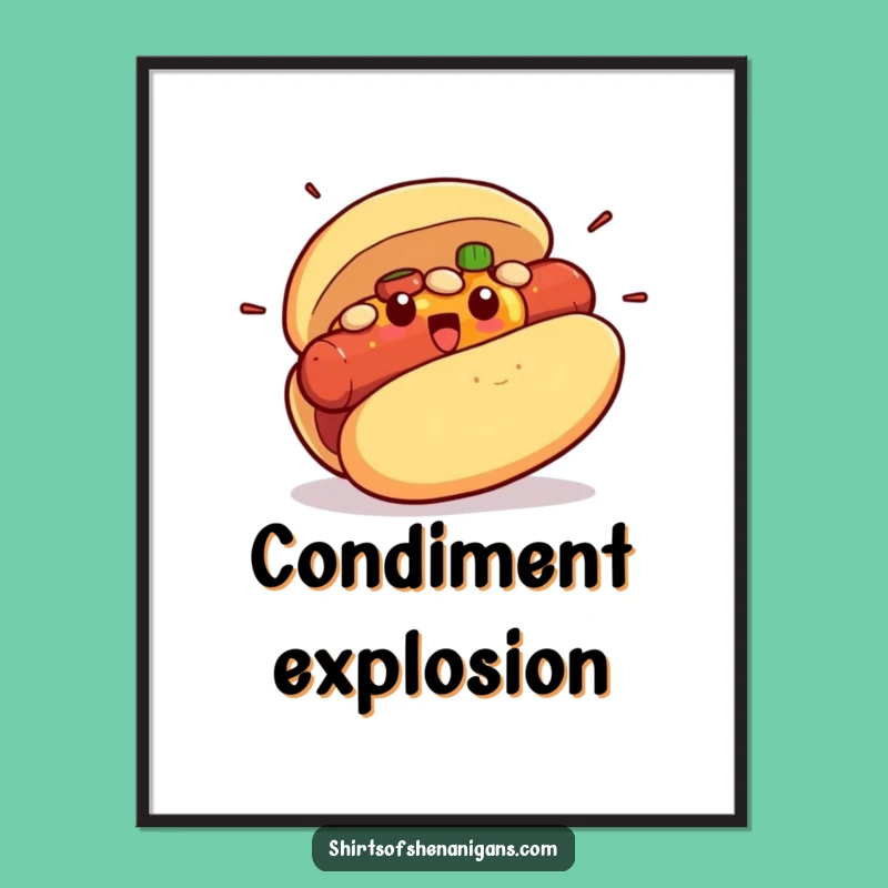 Funny Hot Dog Bun Poster: Hilarious Food Art, a Priceless Funny Gift!