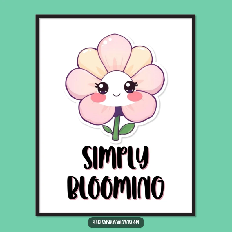 Funny Shy Flower Smile Poster: Adorable Wall Art for Gentle Souls