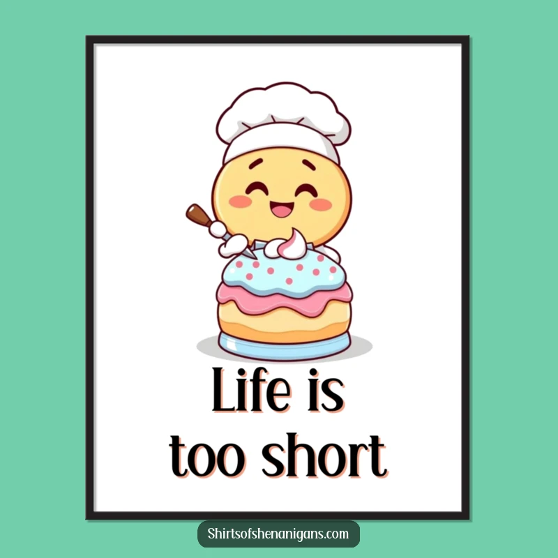 Funny Donut Chef Poster: Giggling Baker Art, Perfect Wall Decor, Funny Gift