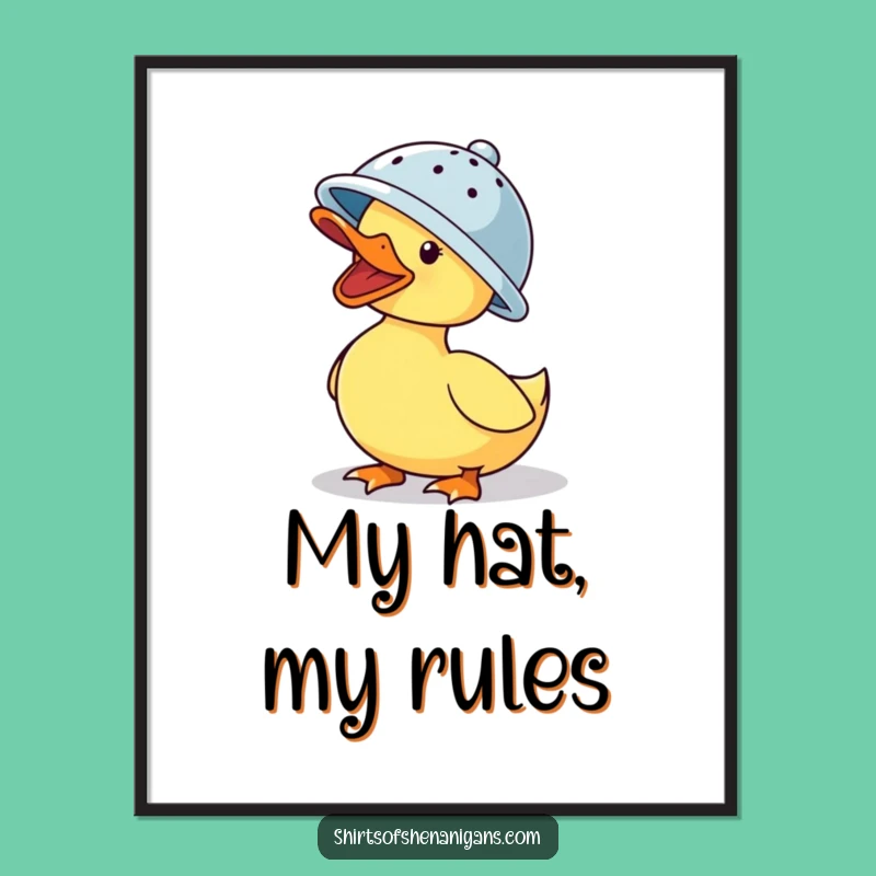 Funny Duck Colander Poster - Hilarious Wall Art for a Giggle-Filled Home