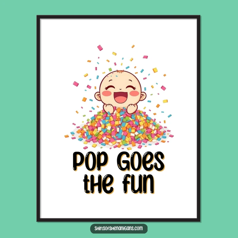 Funny Giggling Confetti Poster: Vibrant and Funny Wall Art for Festive Spaces
