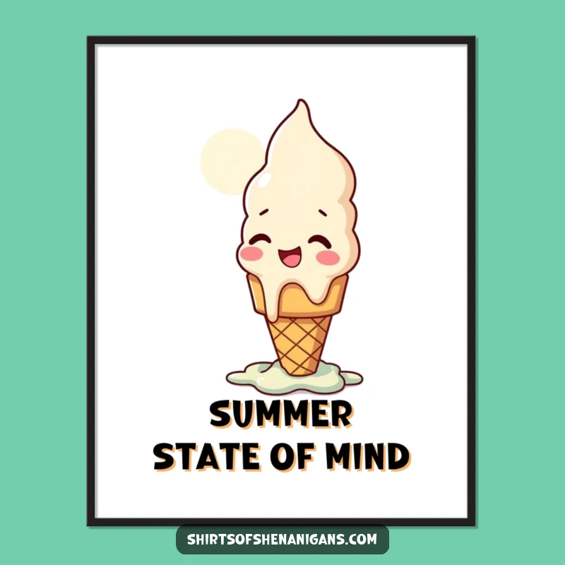 Funny Ice Cream Cone Poster: Sweet Art, Hilarious Decor, a Fantastic Funny Gift!