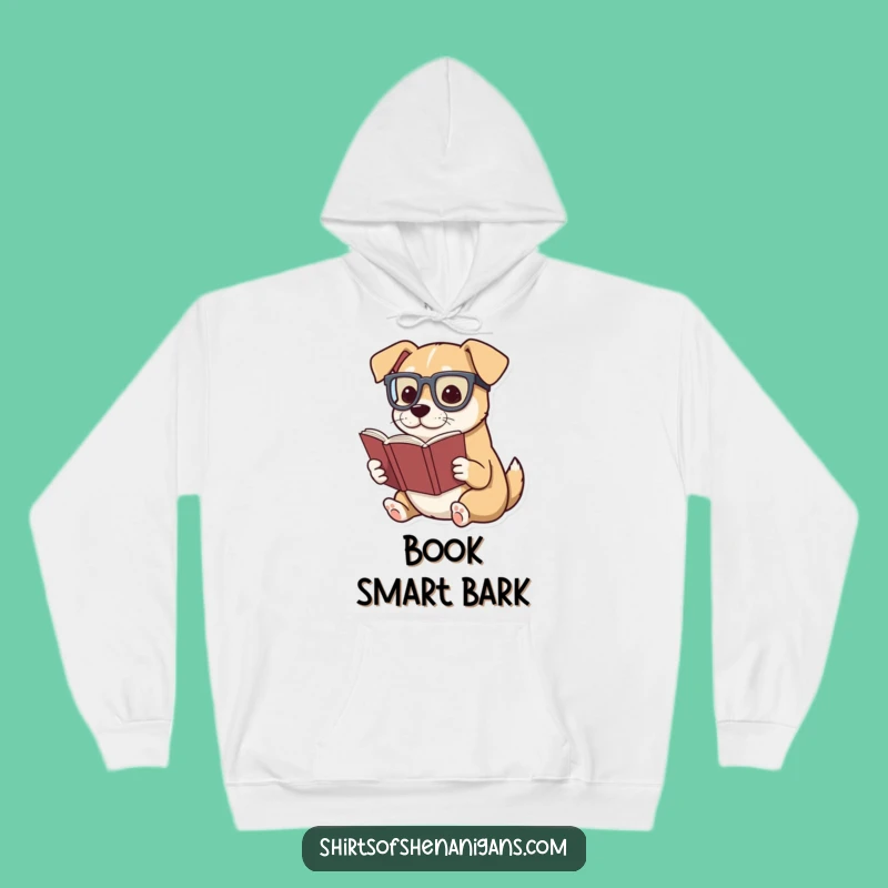 Funny Cozy Reader Hoodie: Dog with Glasses for a Warm Funny Gift