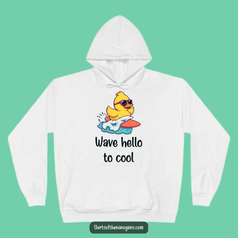 Cozy Funny Surfing Duck Hoodie: Stay Warm While Riding the Fun Waves!