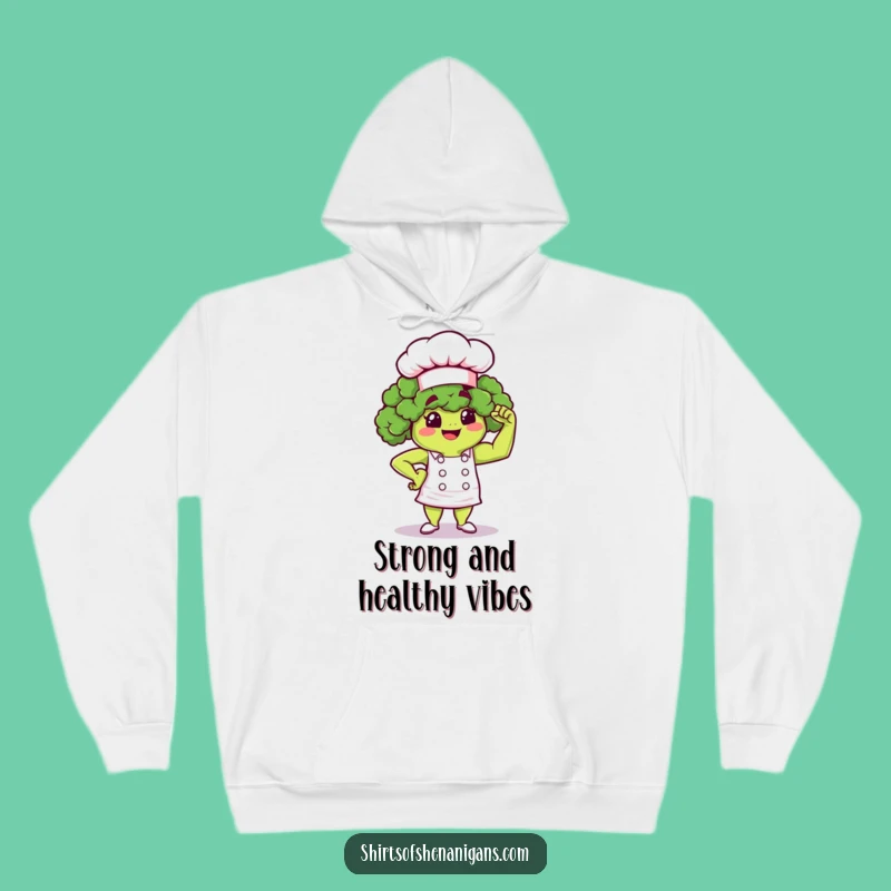 Funny Broccoli Chef Hoodie: Strong Veggie Comfort, Ultimate Funny Gift