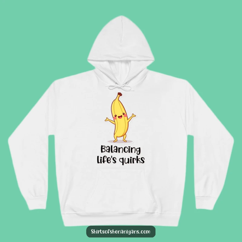 Funny Happy Banana Hoodie: Cozy fruit humor, handstand design, the perfect funny gift for comfort.
