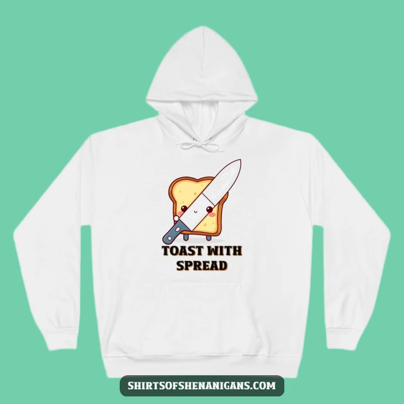 Funny Shy Toast Hoodie - Cozy & Cute Peeking Foodie Gift