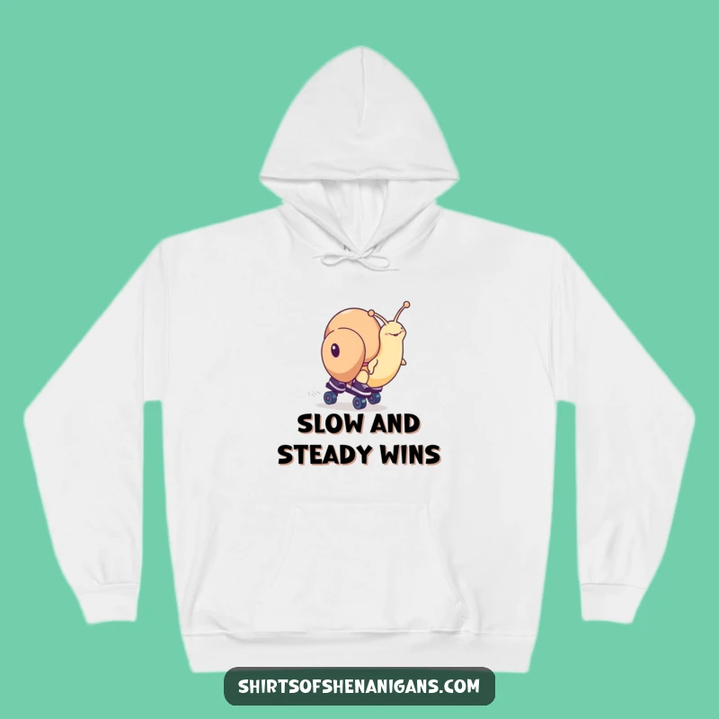 Funny Snail Roller Skates Hoodie - Cozy & Hilarious Race Apparel for Laugh Lovers