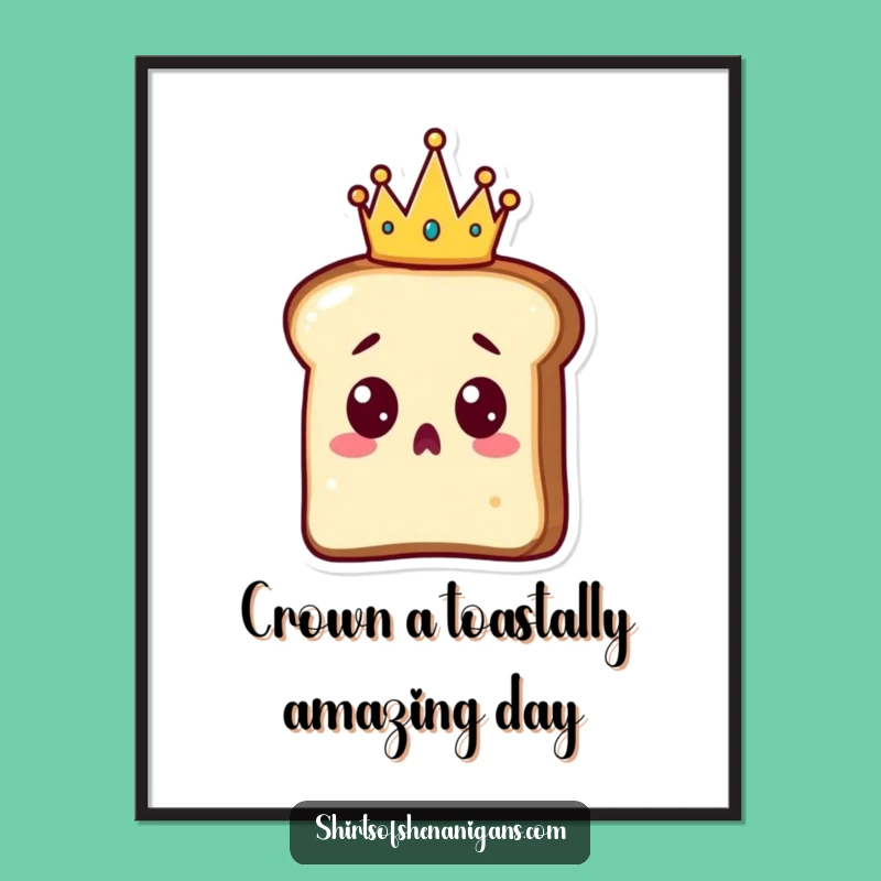 Free Printable Wall Art: Surprised Toast Crown for Royal Decor Downloadable