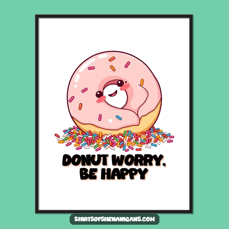 Funny Free Printable Donut Wall Art: Giggling Donut, Sprinkle Fun, Downloadable Decor