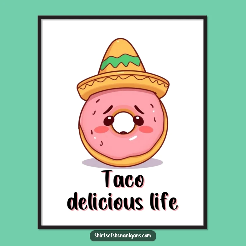Free Printable Confused Doughnut Art: Funny Fiesta Downloadable Wall Decor