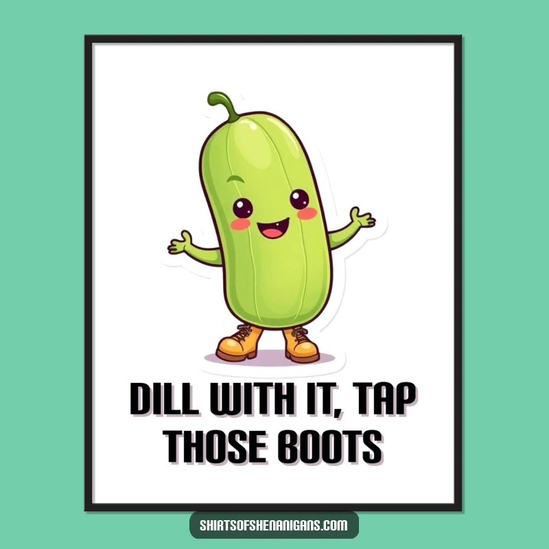 Free Printable Wall Art: Dancing Pickle Boots for Funky Decor Downloadable