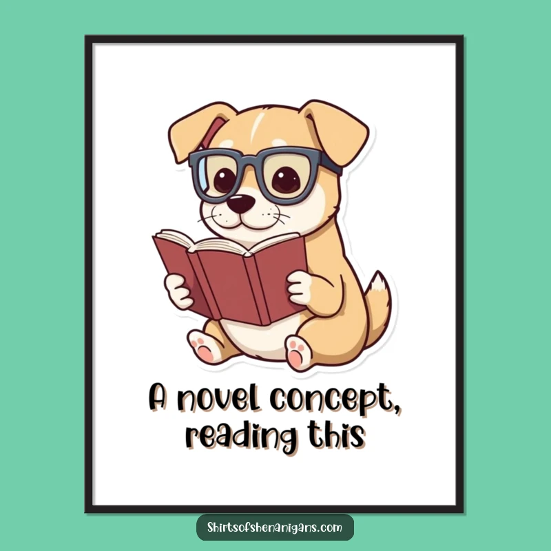 Funny Free Printable Wall Art: Dramatic Dog Reading Decor