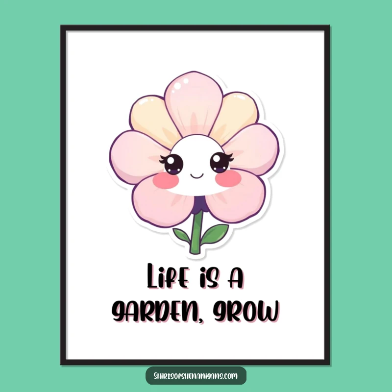 Free Printable Shy Flower Wall Art - Charming & Funny Downloadable Art for Your Space