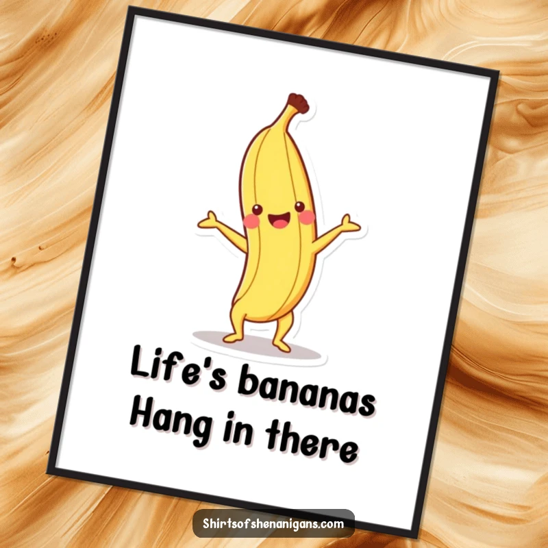 Funny Free Printable Wall Art: Happy banana doing a handstand, bringing upside-down cheer and humor to your decor.