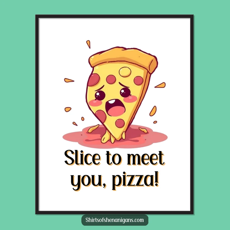 Free Printable Wall Art: Bewildered Pizza Slice Humorous Decor Downloadable