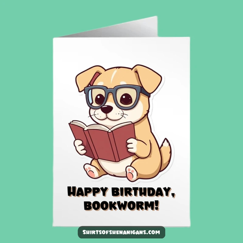Free Printable Birthday Card: Dramatic Dog Reads Tiny Book Surprise