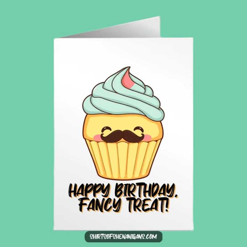 Free Printable Funny Birthday Card: Giggling Cupcake - Whimsical Downloadable Gift