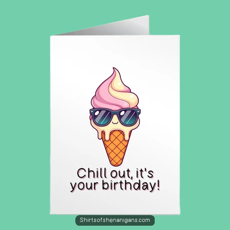 Free Printable Ice Cream Birthday Card - Funny Cool Downloadable Gift for Sweet Celebrations