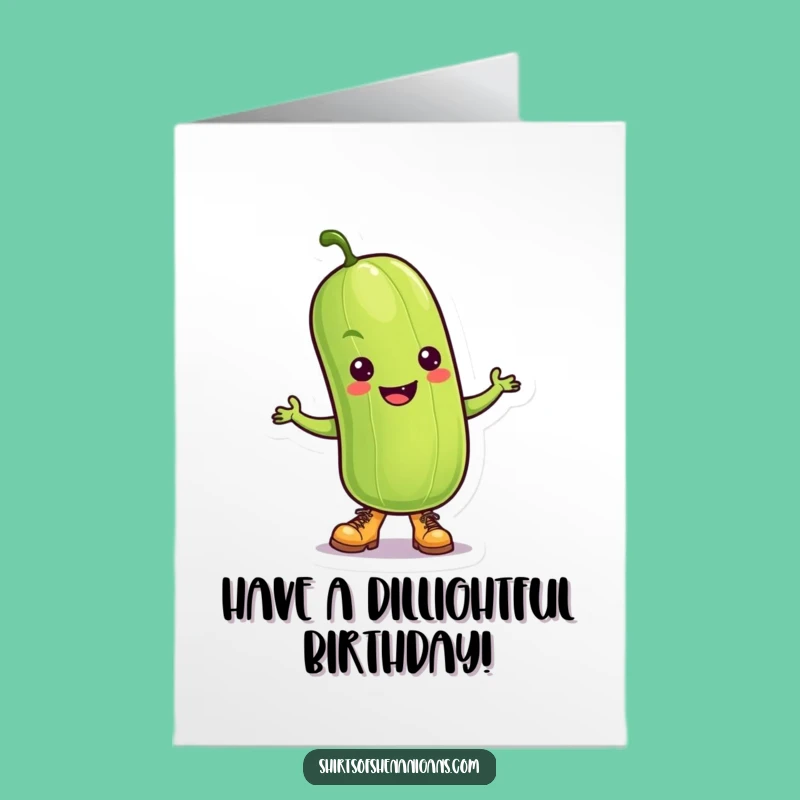 Free Printable Birthday Card: Dancing Pickle Boots for Fun Downloadable Gift