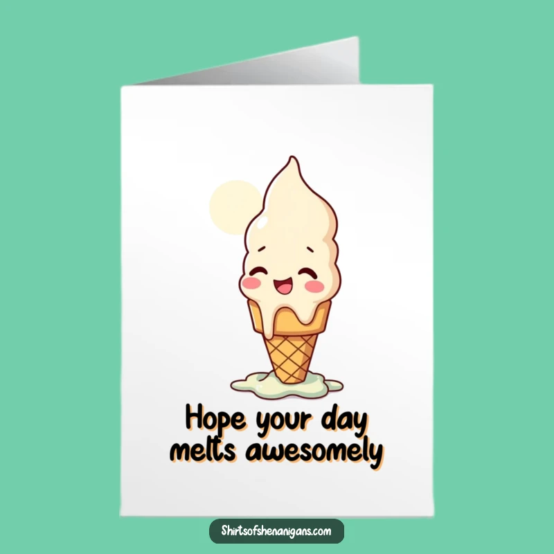 Melting Ice Cream Birthday Card Free Printable: Giggles & Sunshine Downloadable Gift