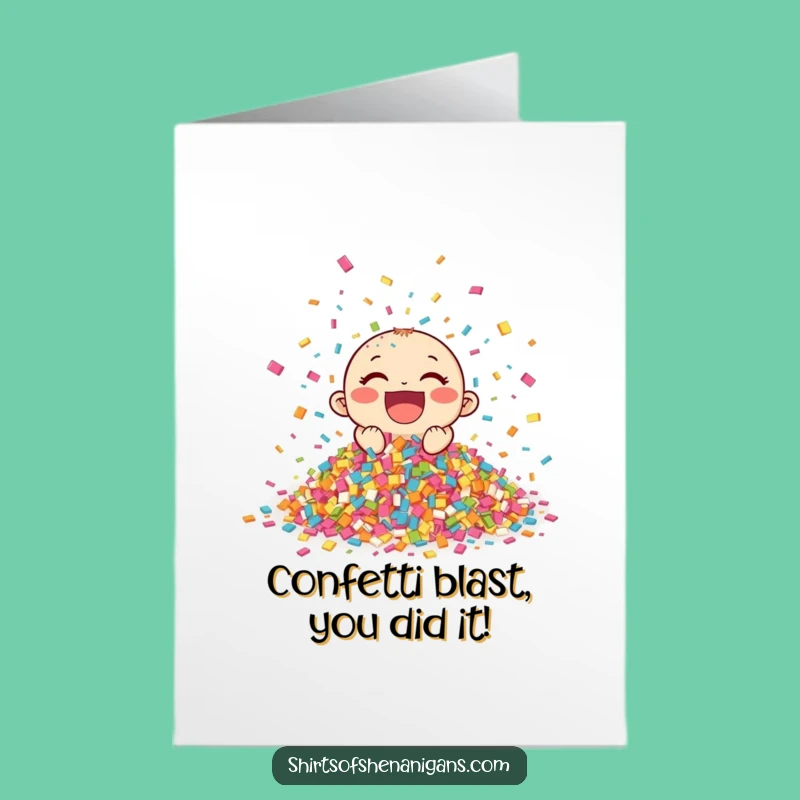 Free Printable Confetti Congrats Card: Enthusiastic Celebration Downloadable Gift