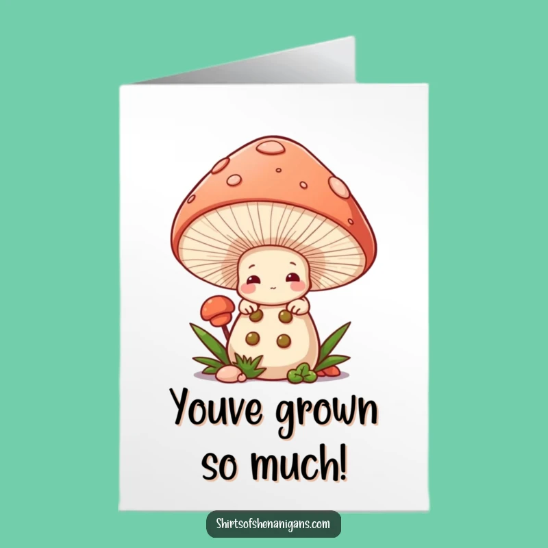 Free Printable Congrats Card: Mushroom Chef Shy Success Downloadable Gift