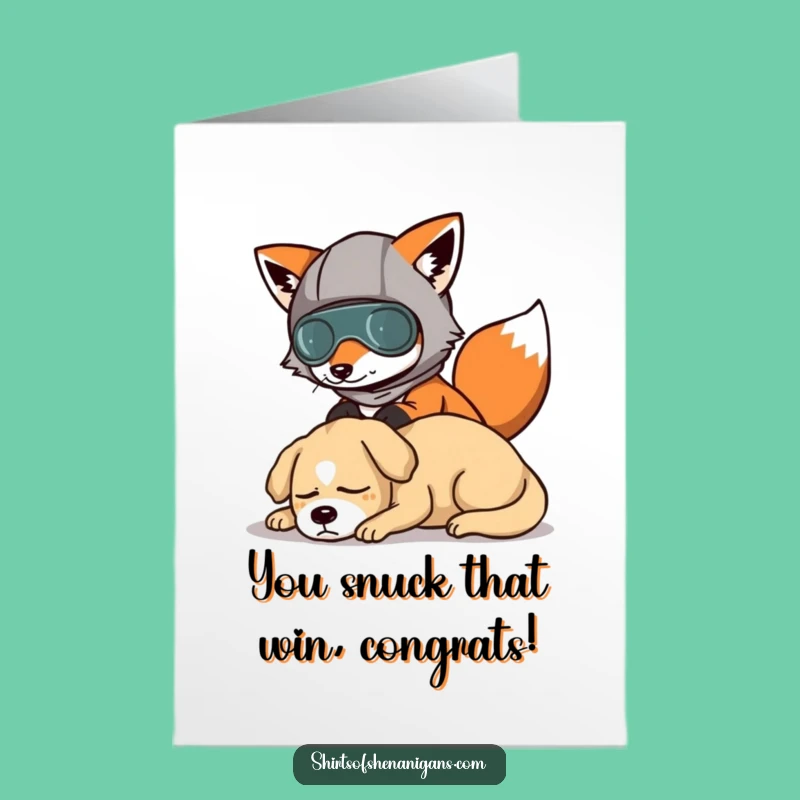 Free Printable Fox Congratulations Card: Sneaky Success Funny Downloadable Gift for Any Occasion