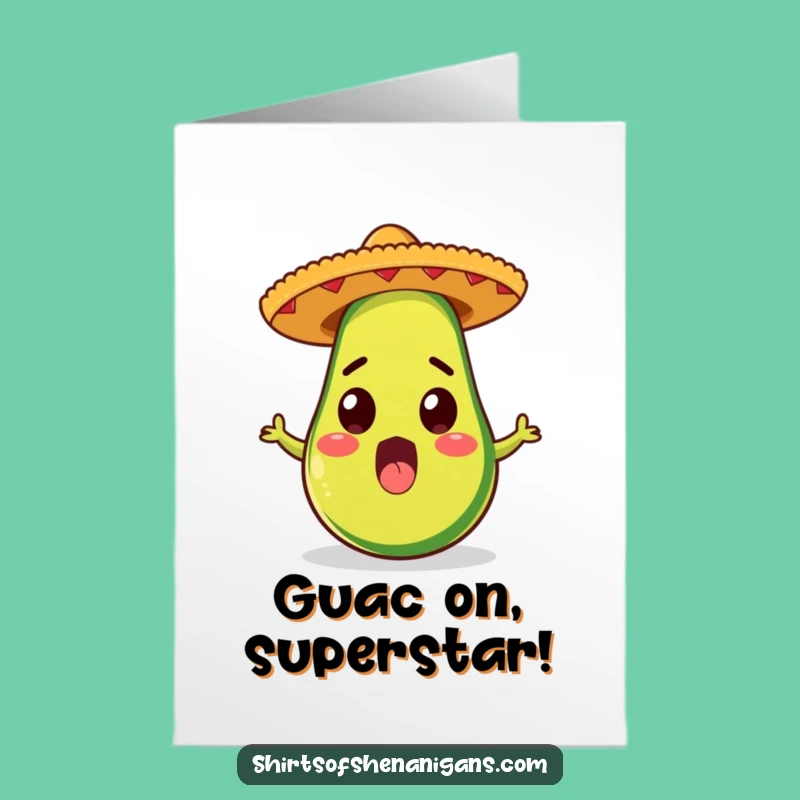 Free Printable Congrats Card: Avocado Sombrero for Festive Downloadable Gift
