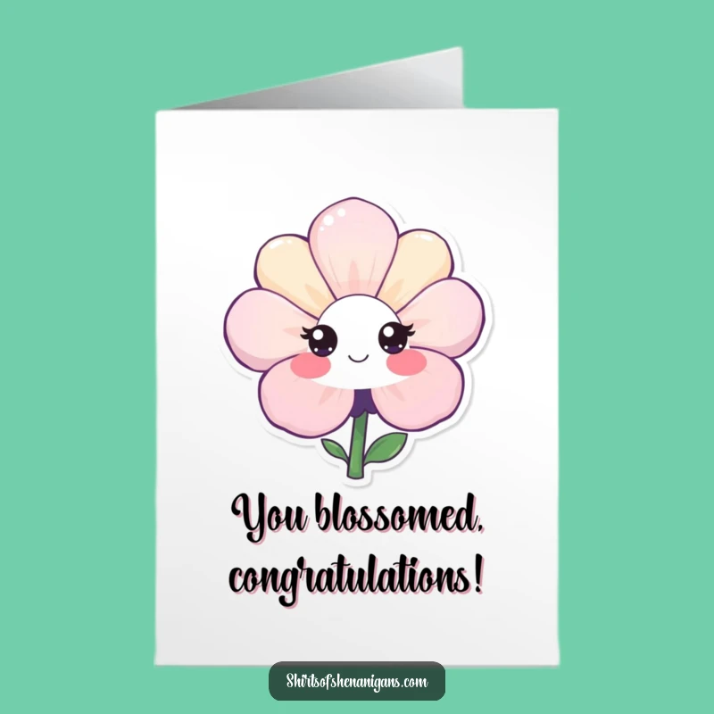Free Printable Shy Flower Congratulations Card - Sweet Downloadable Greeting for Any Occasion