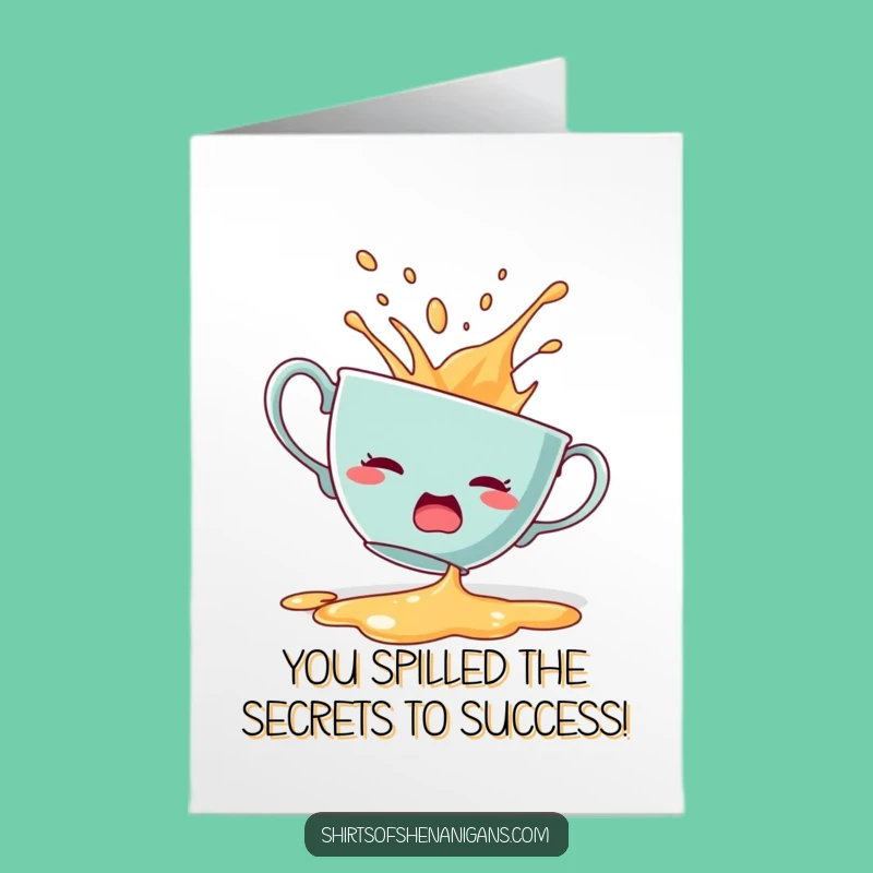 Free Printable Teacup Congrats Card - Funny Dramatic Downloadable for Big News