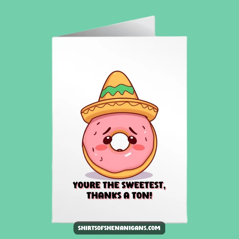 Free Printable Doughnut Thank You Card: Whimsical Fiesta Downloadable Gift